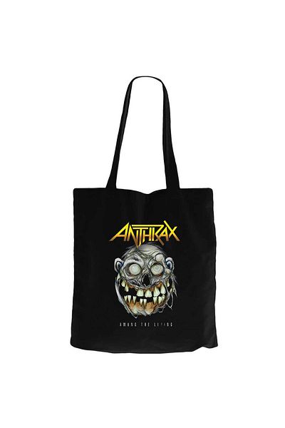Z zepplin Anthrax Amung the Living Black Canvas Tote Bag