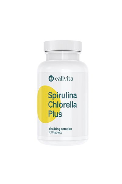 Calivita Spirulina-Chlorella PLUS Amestec de Alge și Plante cu Efect Detoxifiant (100 comprimate) - Calivita