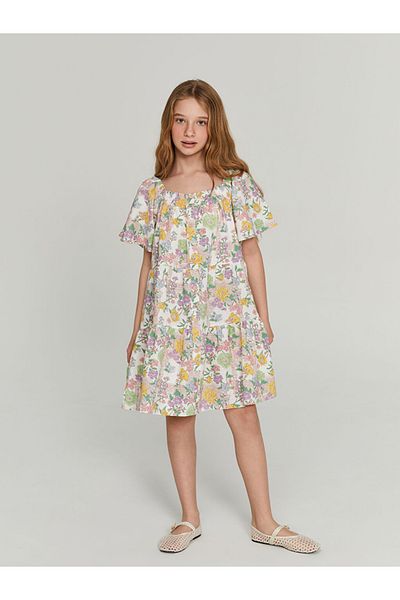 LC Waikiki Κοριτσίστικο φόρεμα Standard Mold 100% Cotton Poplin