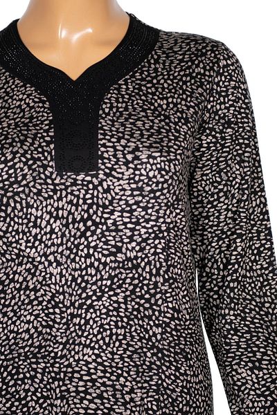 HESNA Γυναικείο Μπουκέτο Plus Size Μαύρο Μοτίβο Φόρεμα 69