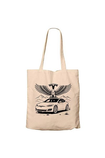 Z zepplin Τσάντα από καμβά Tesla And Eagle Cream