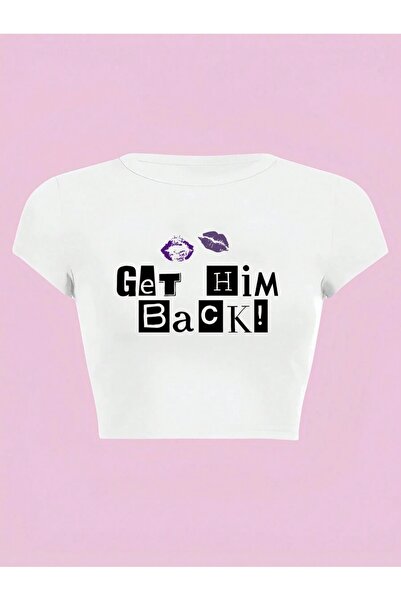 OVER HEAD Γυναικείο μπλουζάκι Y2 Fun Get Him Back με τύπωμα Bayb Tee Crop