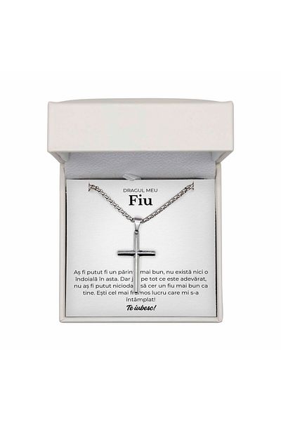 The Jewel Heart Cross Necklace for Son – 316L Material, Simple Style