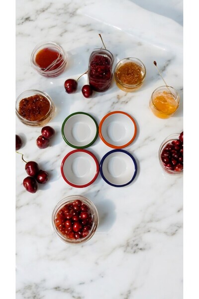 EMAYE TEZGAHI طقم إفطار صغير مطلي بالمينا، طقم إفطار 5 قطع، طقم إفطار فاخر، 4...