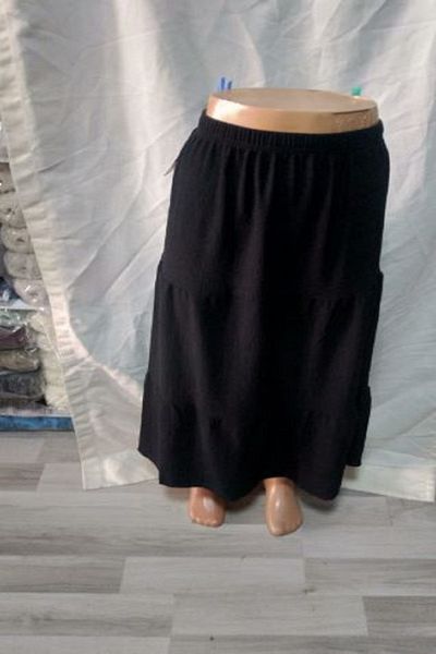 ARG Black Three Layers Ruffle Skirt with Elastic Waist 1 Piece Skirt Quality Stylish Beautiful