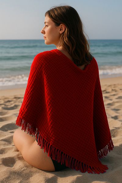 QURRY 100% Cotton Beach Towel, Large Size 100 X 200 Cm, 4 Layer Muslin Beach Towel, Sunbed Towel