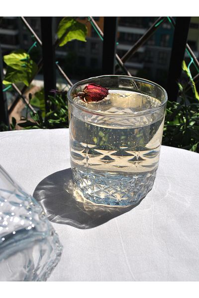 Qualitev Set of 6 Glass Soft Drink Glass Water Cocktail Glass Cold Coffee Glass 340 Ml-Wave