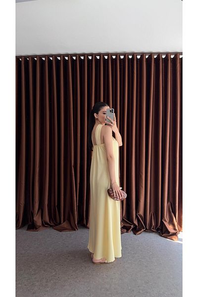 HAZELANNA Tok Satin Yellow Dress