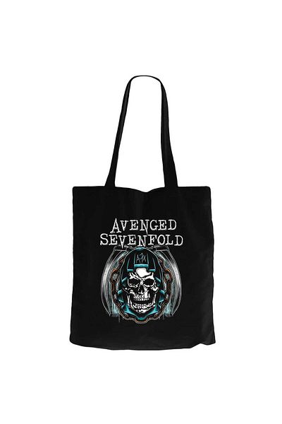 Z zepplin Avenged Sevenfold Nightmare A7X Black Canvas Tote Bag