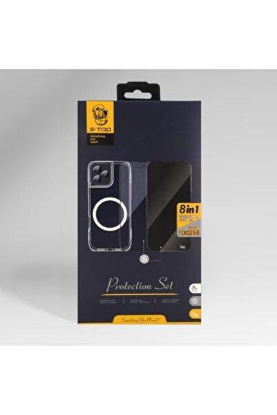 S-TOP مجموعة الحماية الكاملة S-Tob 8 في 1 لجهاز iPhone 16 Pro Max - تتضمن جرابًا، واقيًا للكاميرا، PUBG F