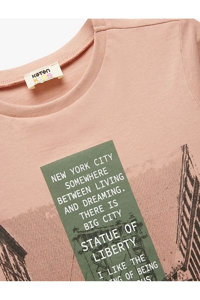 Koton Cotton Printed Crew Neck Short Sleeve T-Shirt