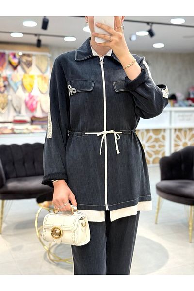 Levidor Buy Silk Cupra Suit with Belt