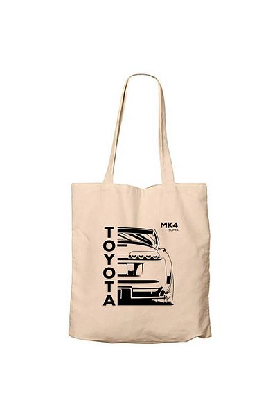 Z zepplin Toyata Mk4 Supra Cream Zippered Cloth Bag Gabardine