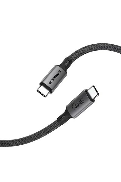 EMESZON Data 40 Gbps, Charging Cable Type-C x 2, 240W, EMESZON®, Audio Video 8K 4K 60Hz, 20V, 5A, 1m, black