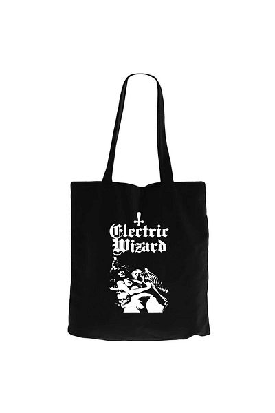 Z zepplin Electric Wizard Legalize Drugs and Murder Skeleton Girl Black Canvas Tote Bag