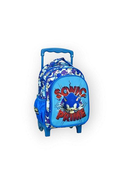 Sonic Prime Ghiozdan troller Sonic Ariciul Prime, 30 x 25 x 15 cm, Curele ajustabile, Albastru