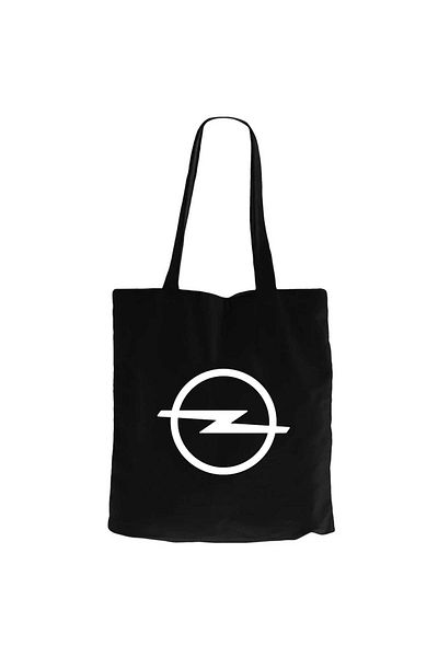 Z zepplin Opel Logo Μαύρη υφασμάτινη τσάντα με φερμουάρ Gabardine