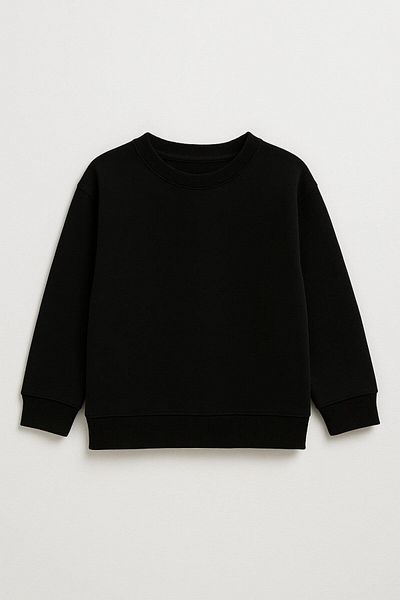LUESS Унисекс детски суитшърт Basic Oversize - Черен (2-3 години - 7-8 години)