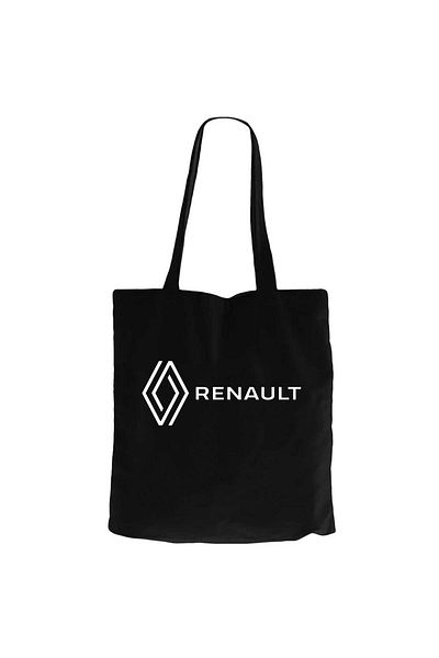 Z zepplin Renault Νέο λογότυπο Μαύρη υφασμάτινη τσάντα με φερμουάρ Gabardine