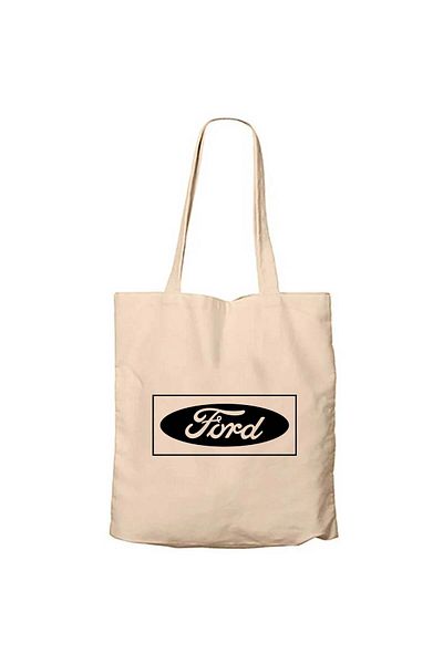Z zepplin Чанта с цип и лого на Ford, черна, кремава, габардин