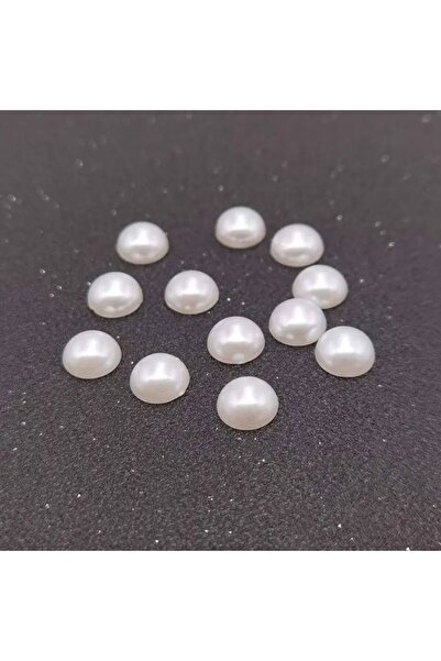 Massaltay 8mm Κρεμ Χρώμα Μισό Πέρλα – Για Χειροτεχνία και Διακόσμηση (100 Τεμ...