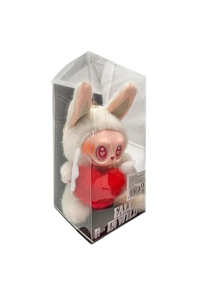 BaoBao Plus Labubu White 15cm – Fall in Wild – Collectible Figurine with Heart, Wings and Gift Keychain, BaoBao