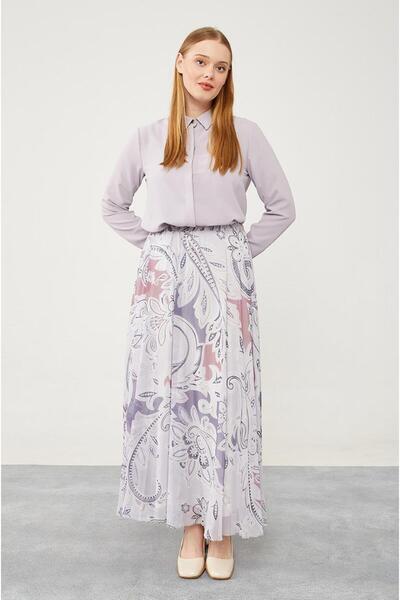 Levidor 420028 ETEK KARIŞIK DESENLİ ŞİFON ETEK QYS ETEK #24-05#