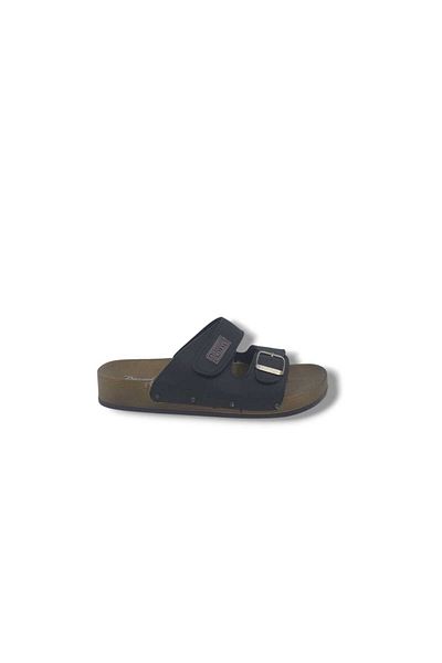 Zerhan Parmi 606 Men's Black Velcro Buckle Daily Use Slippers