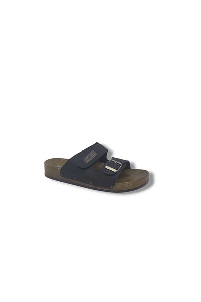 Zerhan Parmi 606 Men's Black Velcro Buckle Daily Use Slippers