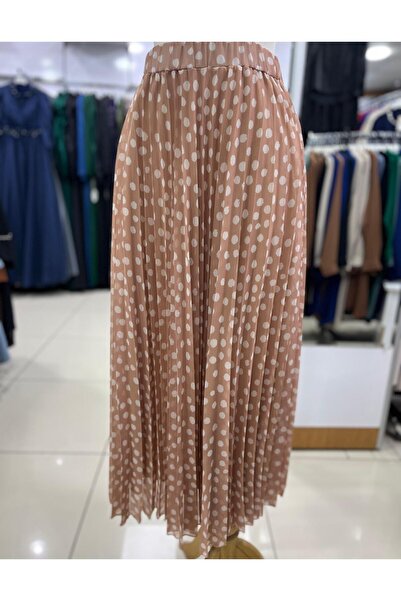 Levidor 420030 ETEK BELİ LASTİKLİ ŞİFON PUANTİYELİ PİLİSEİ ETEK QYS ETEK #24-07#