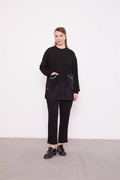 Levidor 100634 ETEK UCU FİLE DETAYLI CEPLERİ PARAŞÜT KUMAŞ PANTOLONUN BELİ LASTİKLİ SPOR İKİLİ TAKIM #01-25