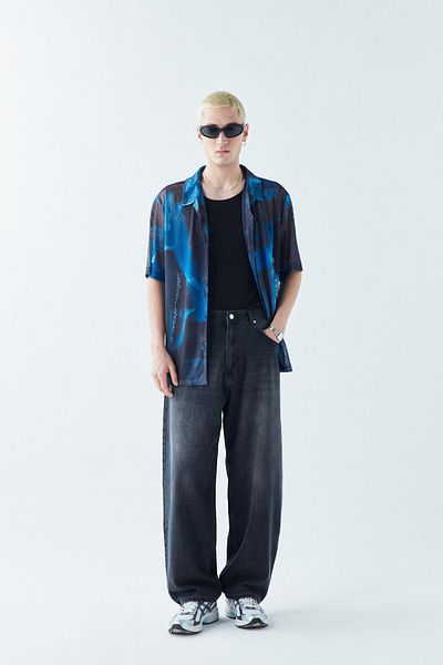 VAMOSCLO Oversize Patterned Corduroy Shirt - DESEN-12