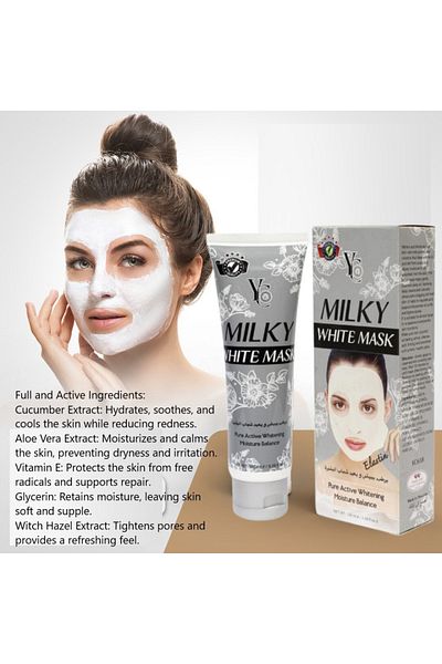 YC Face Mask Milky White 100ml – Brightening, Hydrating & Nourishing Mask for Soft, Glowing Skin