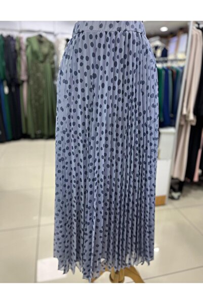 Levidor 420030 ETEK BELİ LASTİKLİ ŞİFON PUANTİYELİ PİLİSEİ ETEK QYS ETEK #24-07#