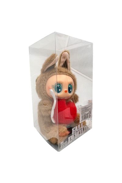 BaoBao Plus Labubu Beige 15cm – Fall in Wild – Collectible Figurine with Red Heart and Wings, Gift Box, BaoBao