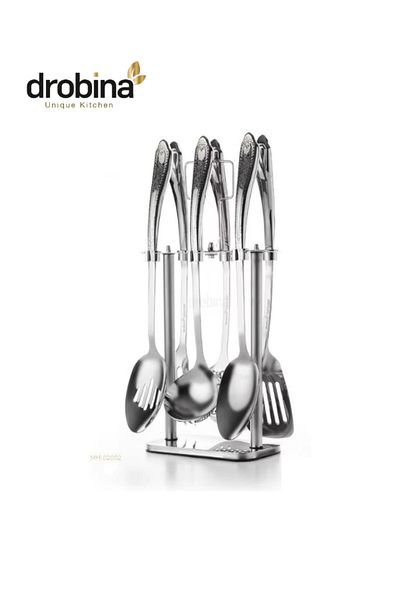 drobina Dropina 7-Piece Stainless Steel Spoon Set, Silver