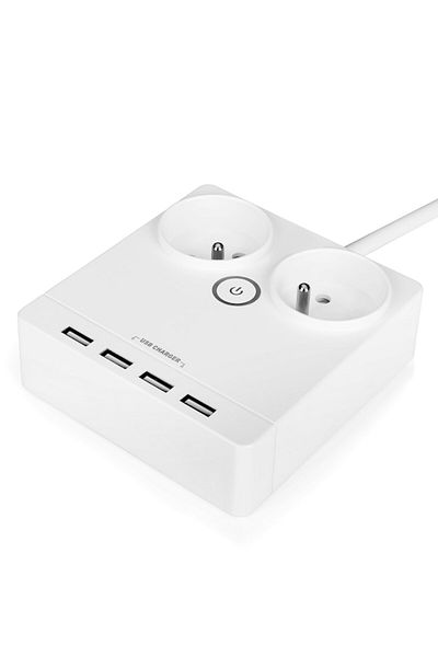 OEM Multifunctional Power Strip 6 in 1, 2 Outlets, 4 USB-A Ports, 230V, Cable 1.5m, ON/OFF Button, Surge