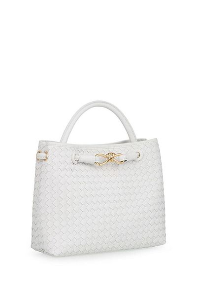 Bilik Deri Knitted White Women's Shoulder Bag Blm 8106-Ör