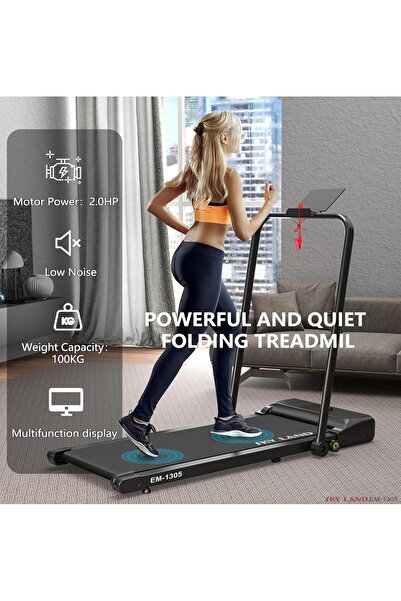 SKY LAND Foldable Walking Pad EM-1305 | 2HP Treadmill for Home & Office use, LCD Display & Remote Control