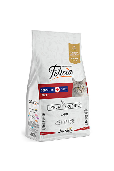 Felicia 12 Kg Yetişkin Kuzu Etli Az Tahıllı HypoAllergenic Kedi Maması