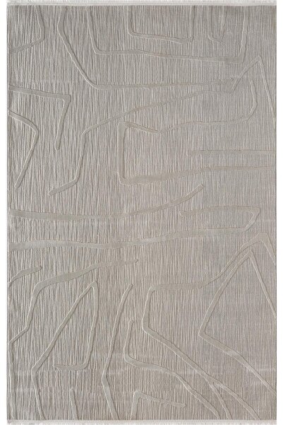 Karmen Halı Sümer SM014G Gri Rengi Halı Çizgi Desenli Dekoratif Modern Antial...