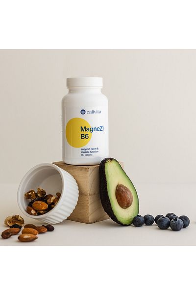 Calivita MagneZi B6 Magnesium Zinc & Vitamin B6 Support for Muscular & Nervous System (90 tablets) - Calivita