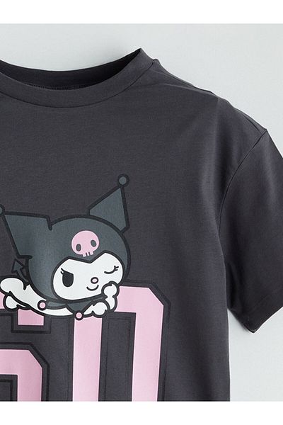 LC Waikiki N Crew Neck Kuromi Printed Girls' T-Shirt