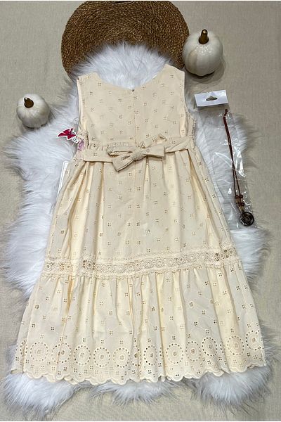 bebitomkids Girl 5-11 Years Brode Lace Strap Dress