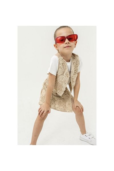 CİCHLİD Girl's Lace Coated 3-Piece Linen Set