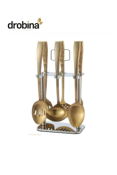 drobina Dropina 7-Piece Stainless Steel Spoon Set, Matte Bronze