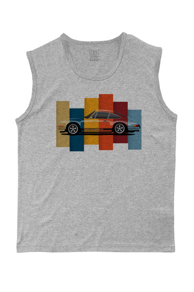 Raf Coll Tricou tricotat fără mâneci pentru bărbați, mașină sport, imprimat d...