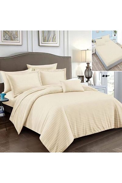 NufJoy Double bed linen DAMASK 6 pieces, Fitted sheet for mattress 160x200 cm or 180x200 cm