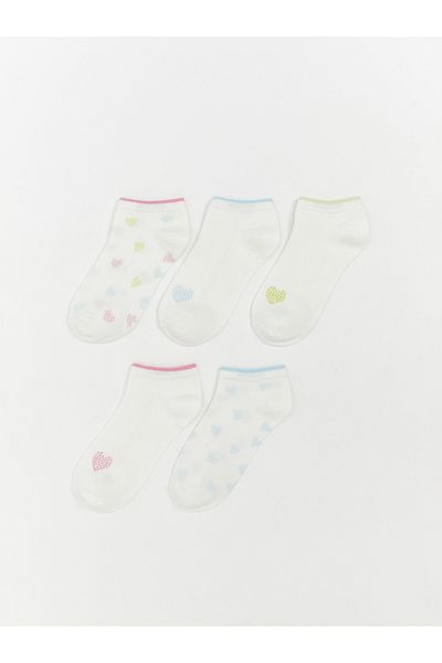 LC Waikiki Heart Printed Women's Booties Socks 5 Pack
