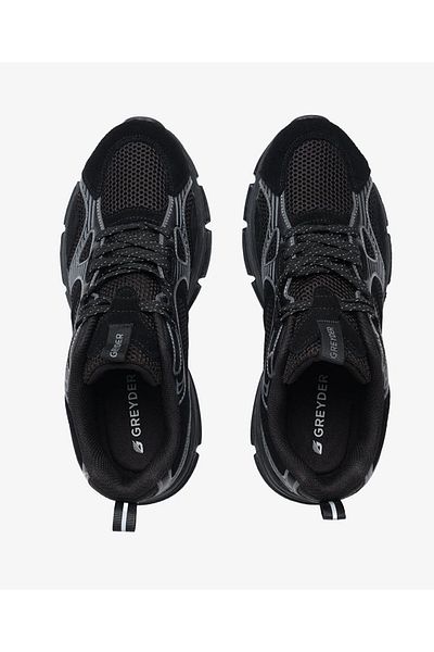Greyder 64662 Black Genuine Leather Men's Sports Shoes